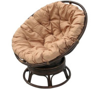 Кресло-качалка Garden Story Папасан Roker D110 вращающееся CV-18C бежевый/коньячный