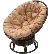 Кресло-качалка Garden Story Папасан Roker D110 вращающееся CV-18C бежевый/коньячный