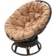 Кресло-качалка Garden Story Папасан Roker D110 вращающееся CV-18C бежевый/коньячный