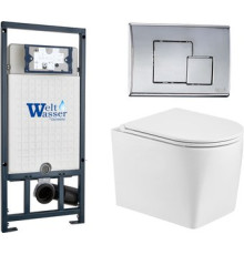 Унитаз подвесной WeltWasser Marberg 507 + Nesenbach 004 GL-WT + Mar 507 SE-CR