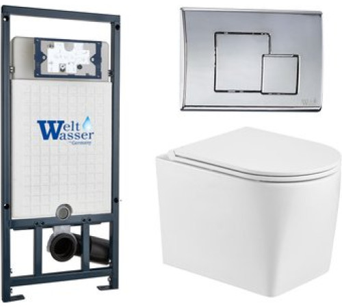 Унитаз подвесной WeltWasser Marberg 507 + Nesenbach 004 GL-WT + Mar 507 SE-CR