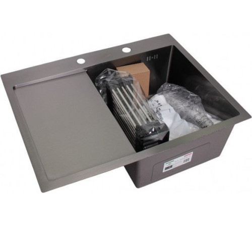 Кухонная мойка Wisent WS-36550B-R/GER013 с сифоном, дозатором и коландером