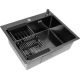 Кухонная мойка Basic CL DS Decor 60x50 черный, коландер, дозатор