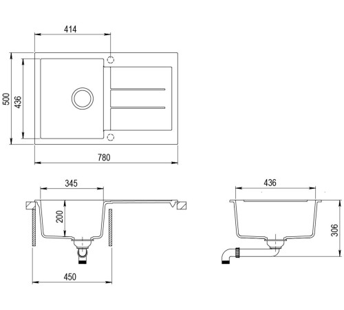 Кухонная мойка Aquasanita Tesa SQT101AW alba 710