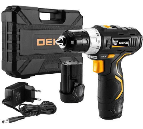 Дрель-шуруповерт Deko GCD12DU3 SET 4 063-4140 с 2-мя АКБ, кейс, набор оснастки