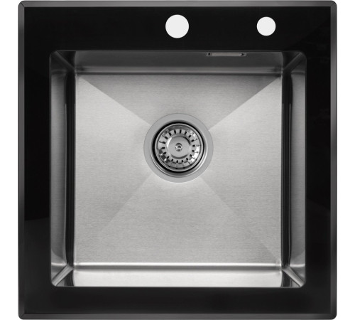 Кухонная мойка ARFEKA ECO AR 500*500 GS BLACK GLASS + SATIN
