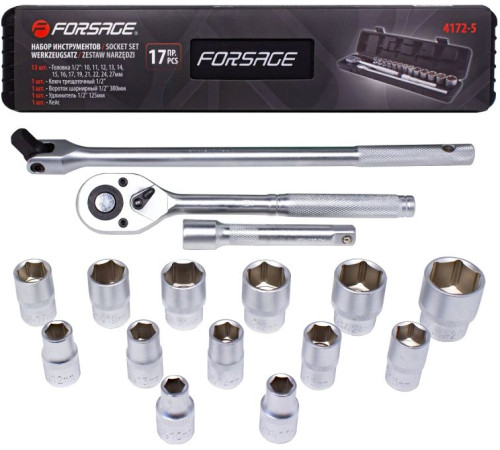 Набор трещотка с головками FORSAGE F-4172-5 17 предметов