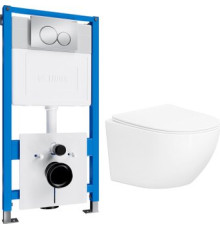 Унитаз подвесной Lauter Sulzdorf с микролифтом и кнопкой смыва 219703E белый/сатин