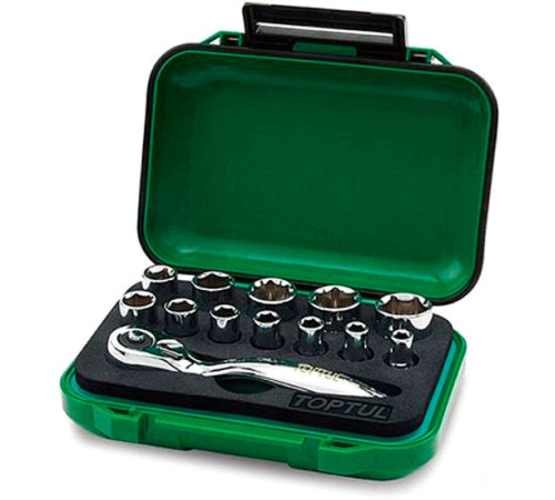 Набор трещотка с головками Toptul GABW1301 13 предметов