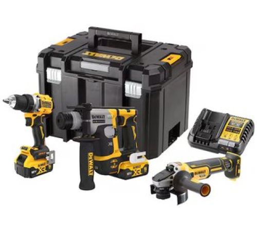 DeWalt DCK355P2T шуруповерт, перфоратор, болгарка, 2 АКБ, кейс