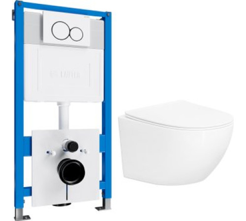Унитаз подвесной Lauter Sulzdorf с микролифтом и кнопкой смыва 219702E белый/белый