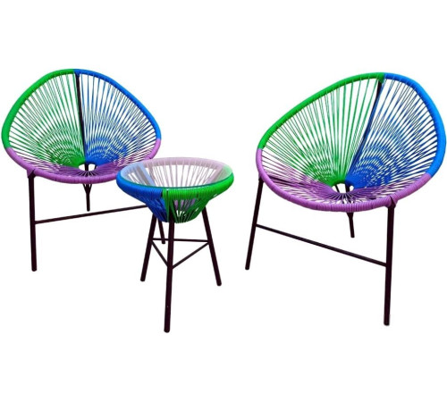 Набор садовой мебели Garden Story Акапулько AC-MT003 черный/синий/фиолетовый/зеленый