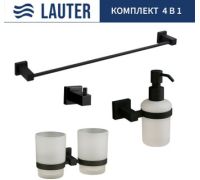 Набор аксессуаров для ванной Lauter 21SH6082 + 21SH6172 + 21SH6092 + 21SH6012 Matt Black, 4 предмета