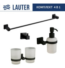 Набор аксессуаров для ванной Lauter 21SH6082 + 21SH6172 + 21SH6092 + 21SH6012 Matt Black, 4 предмета