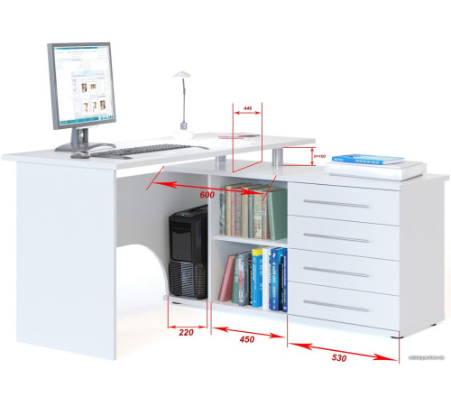 Стол Сокол КСТ-109 правый дуб делано