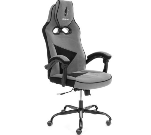 Игровое геймерское кресло TetChair Arena metalBL велюр, серый/черный, 29/35