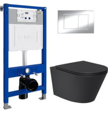 Унитаз подвесной Lauter Longer 2110822B + 21901001 кнопка 219703J, сатин