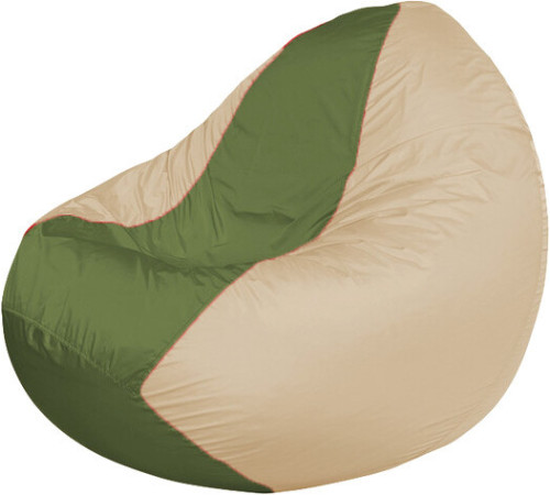 Кресло-мешок Flagman Classic К2.1-187 бежевый/оливковый