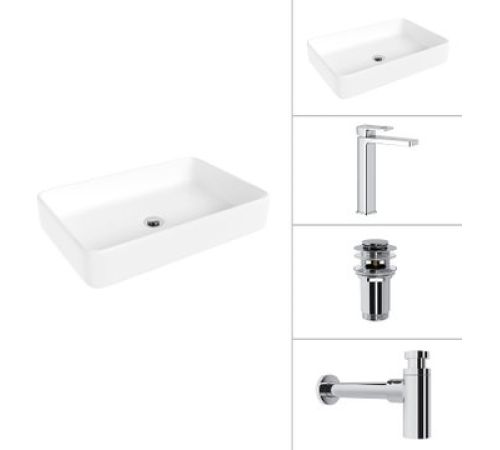 Умывальник Lauter 21842 + Cascade 21СК0655C + сифон 21635CH + дон.клапан 21190CH хром