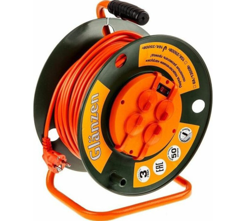 Удлинитель Glanzen EB-50-008 50 м, оранжевый