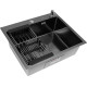 Кухонная мойка ARFEKA ECO AR мойка 600*500, коландер, дозатор BLACK DECOR MILLET GRAINS