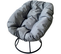 Кресло M-Group Пончик 12310409 без ротанга черный/серая подушка