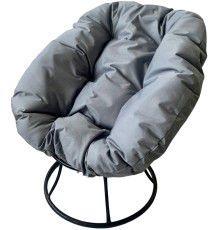 Кресло M-Group Пончик 12310409 без ротанга черный/серая подушка