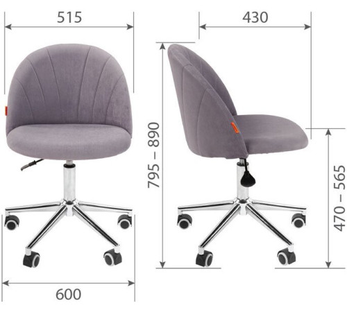 Офисное кресло CHAIRMAN Home 117 Т-55 серый