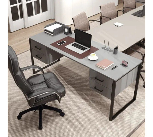 Стол Soma Slava 180x66 серый/черный