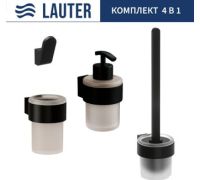 Набор аксессуаров для ванной Lauter 21TS3019 + 21TS3021 + 21TS3011 + 21TS3023 Matt Black, 4 предмета
