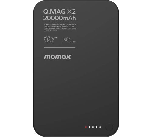 Внешний аккумулятор Momax Q.Mag X2 Magnetic IP133 20000mAh черный