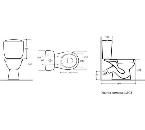 Унитаз напольный Керамин Фест МС Инкоэр-Б1 белый, с мягким сиденьем