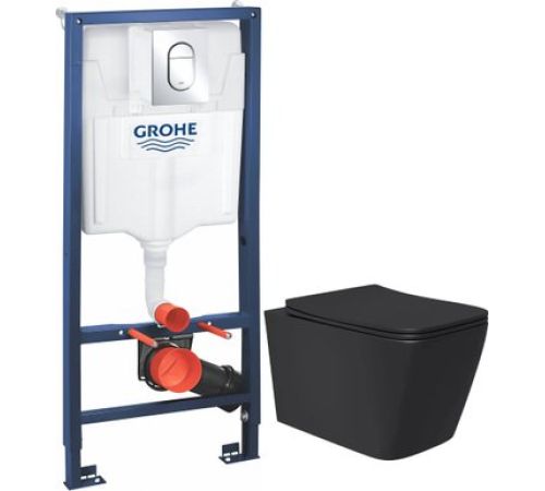 Унитаз подвесной Lauter Magdeburg 21103EC + GROHE Rapid SL 39504000 черный матовый