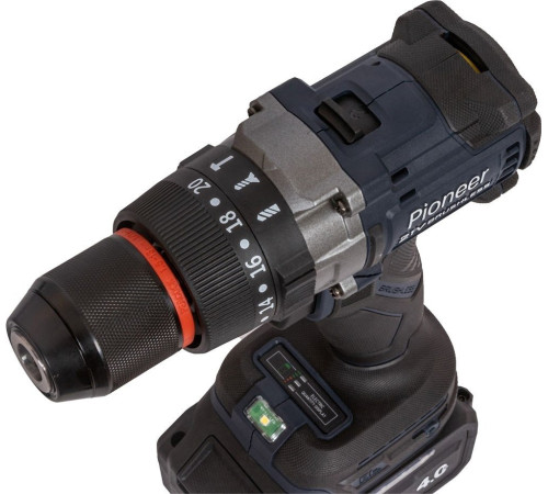 Ударная дрель-шуруповерт Pioneer Tools CID-E2002BL-01 с 2-мя АКБ, кейс