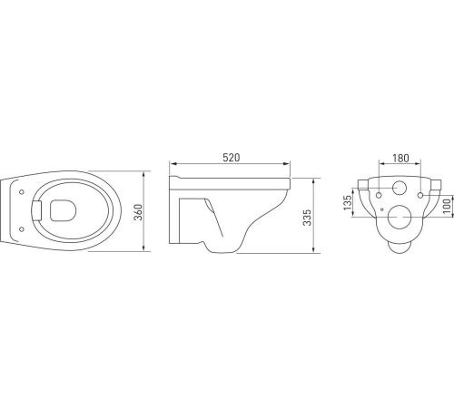 Унитаз подвесной Berges Wasserhaus Albit S Rimless 082107 без сиденья