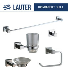 Набор аксессуаров для ванной Lauter 21SH6061 + 21SH6051 + 21SH6091 + 21SH6071 + 21SH6011 Chrome, 5 предметов