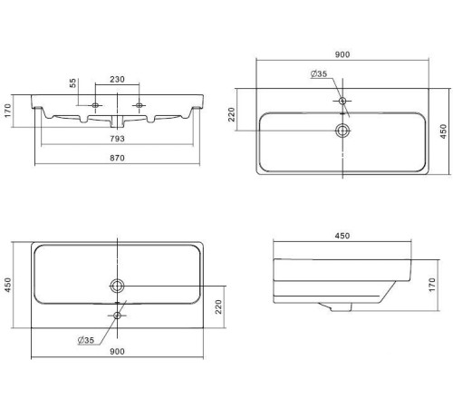 Умывальник Santek Адриана-90 1.WH50.1.629