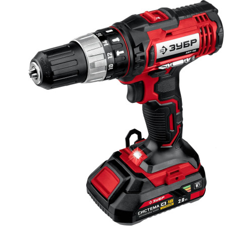 Дрель-шуруповерт Зубр Мастер ДШУ-185-22 с 2-мя АКБ, кейс