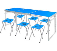 Стол со стульями Bison С-6-60x180 синий