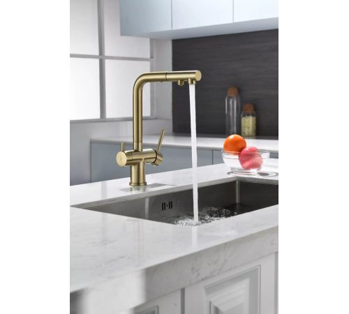 Смеситель Paulmark Serpentine Se213222-LG светлое золото