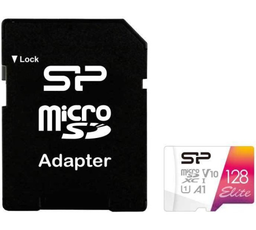 Карта памяти Silicon-Power Elite microSDXC SP128GBSTXBV1V20SP 128GB с адаптером