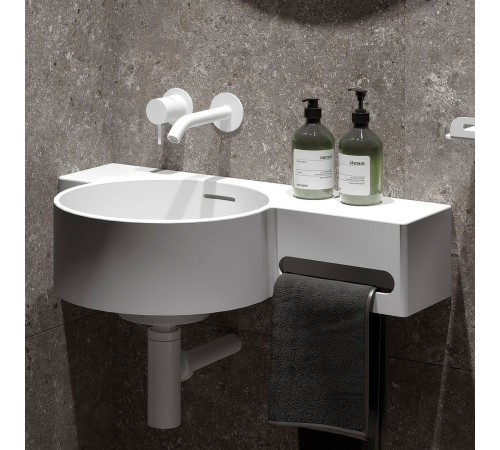 Умывальник Belux Аврора 550 L 18, белый матовый/Solid Surface