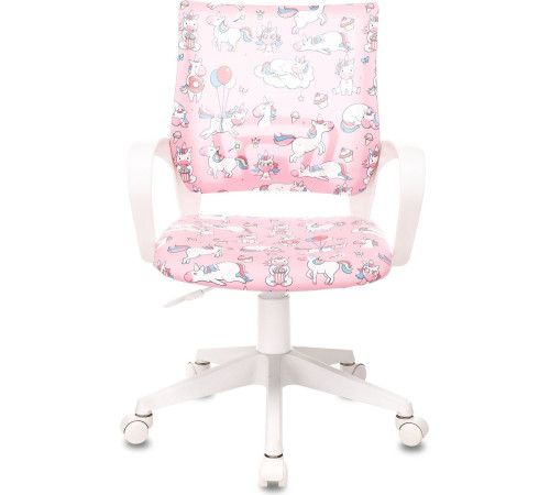 Компьютерное кресло Бюрократ Burokids 1W розовый единороги/пластик белый