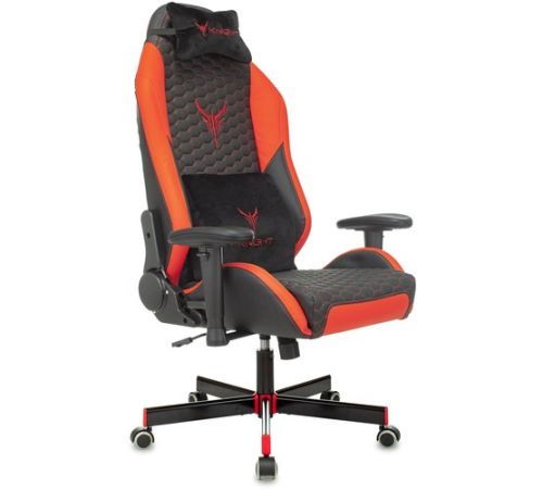 Игровое геймерское кресло Knight Neon черный/красный экокожа