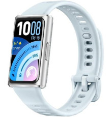 Фитнес-браслет Huawei Band 11 Pro серебристый, с голубым силиконовым ремешком, международная версия