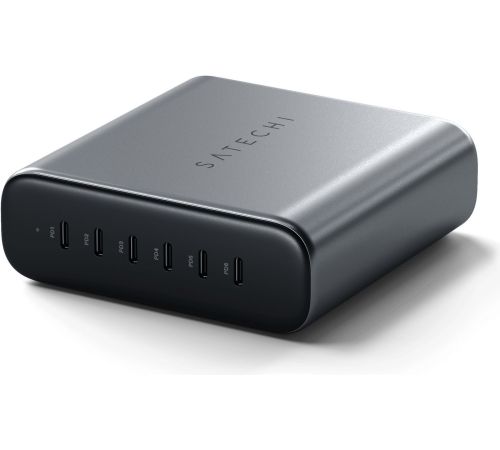 Сетевое зарядное Satechi 200W USB-C 6-Port GaN Charger ST-C200GM-EU