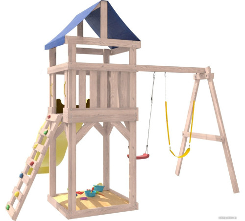 Игровой комплекс National Tree Company С гибкими качелями IgroWoods ДКНП-11 не окрашен