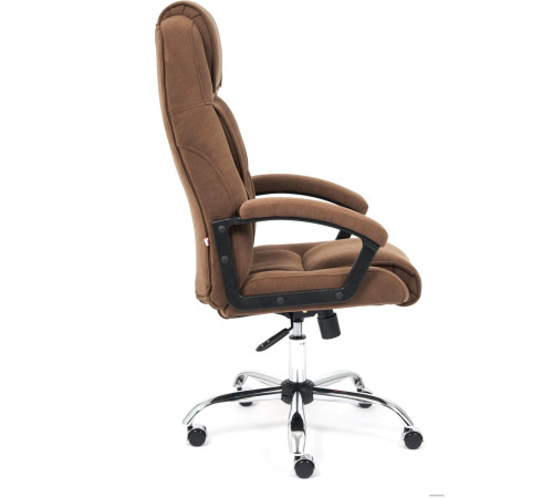 Офисное кресло TetChair Бергамо хром флок, коричневый