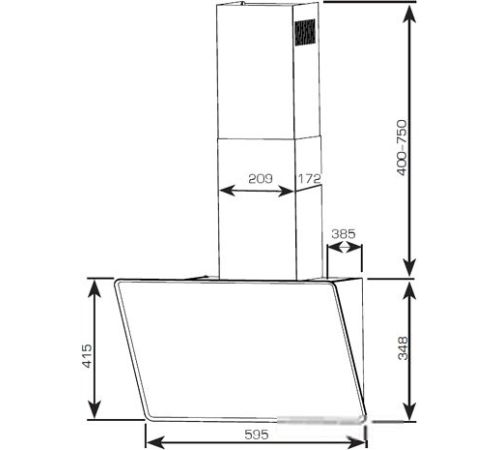 Кухонная вытяжка CENTEK CT-1829-60 белый