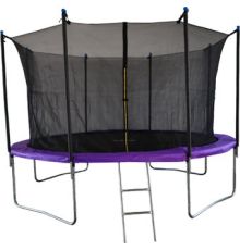 Батут GoUP Elite 12FT с сеткой и лестницей, фиолетовый